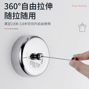 Invisible Clothesline for Drying Clothes Wholesale Rope Indoor Punch-Free Bathroom Invisible Telescopic Balcony Wire Rope Rack