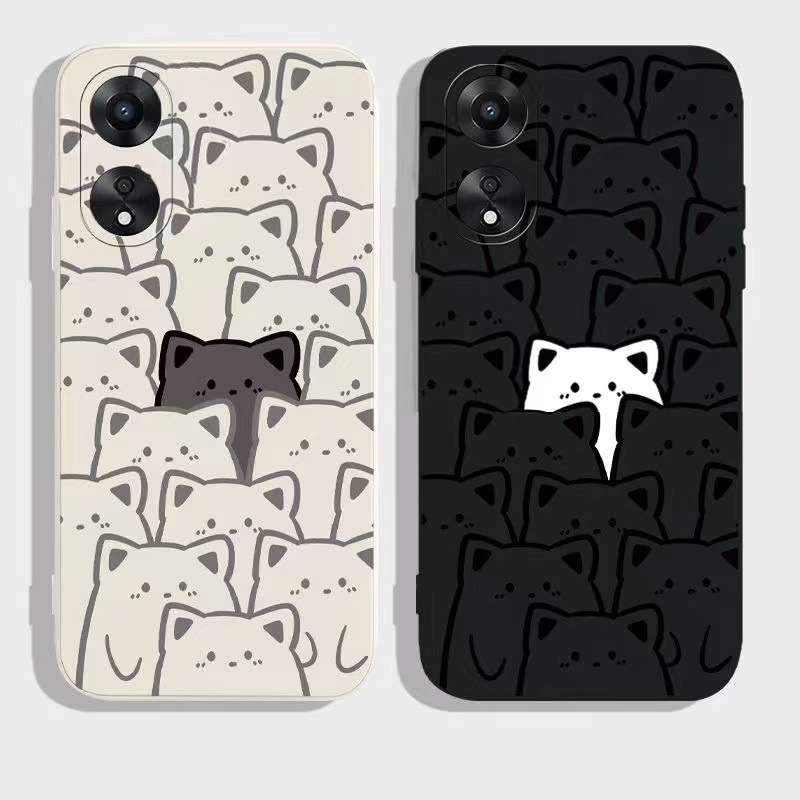 Suitable for OPPOReno11 mobile phone case FindX7 cartoon kitten straight soft case A2 couple protective case New