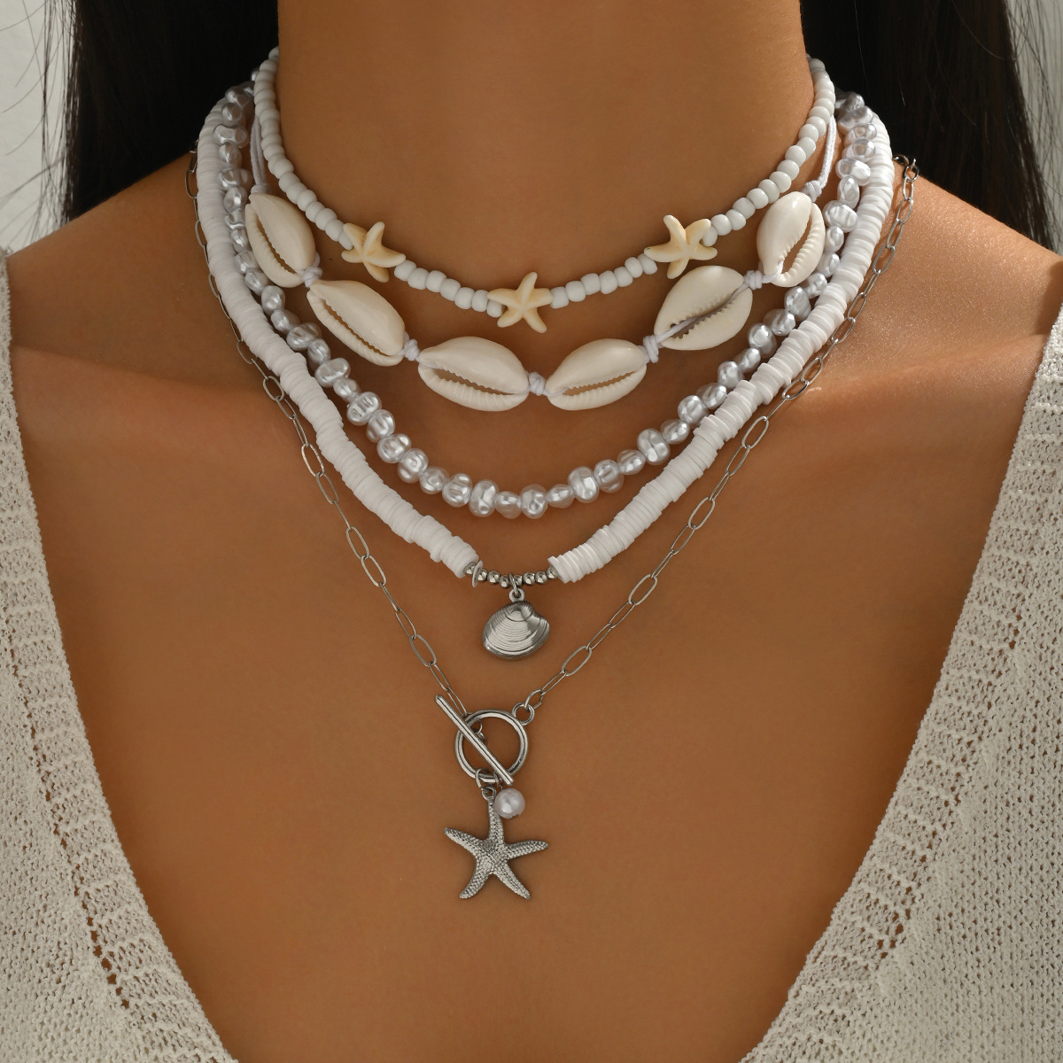 Imitation Pearl Hot Selling Beautiful Shell Jewelry Niche High-End Clavicle Chain Women's Ocean Necklace Light Luxury_voghion.com
