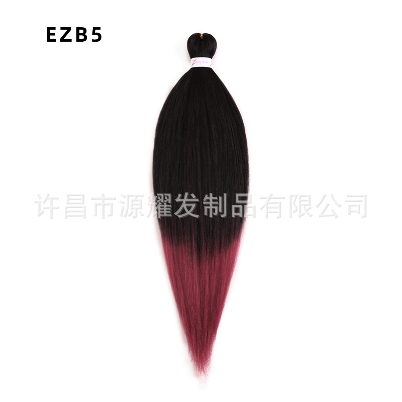 Peluca EZ cabello esponjoso y suave de fibra química trenza grande 26 pulgadas 90g pvc bicolor retardante de llama seda de baja temperatura trenza grande