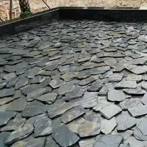 Natural Irregular Rock Pieces, Bluestone Slabs for Landscaping, Black Stone Rock Pieces, Slate Rock Pieces, Crushed Stone Pieces for Garden Landscaping
