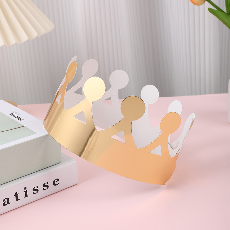 Comercio exterior transfronterizo 20 tarjeta de oro cumpleaños papel corona adultos niños cumpleaños sombrero fiesta decoraciones al por mayor