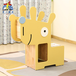 Kindergarten Children's Solid Wood Bookcase Storage Cabinet Children's Library Reading Area Layout Castle Shape Bookshelf Sofa