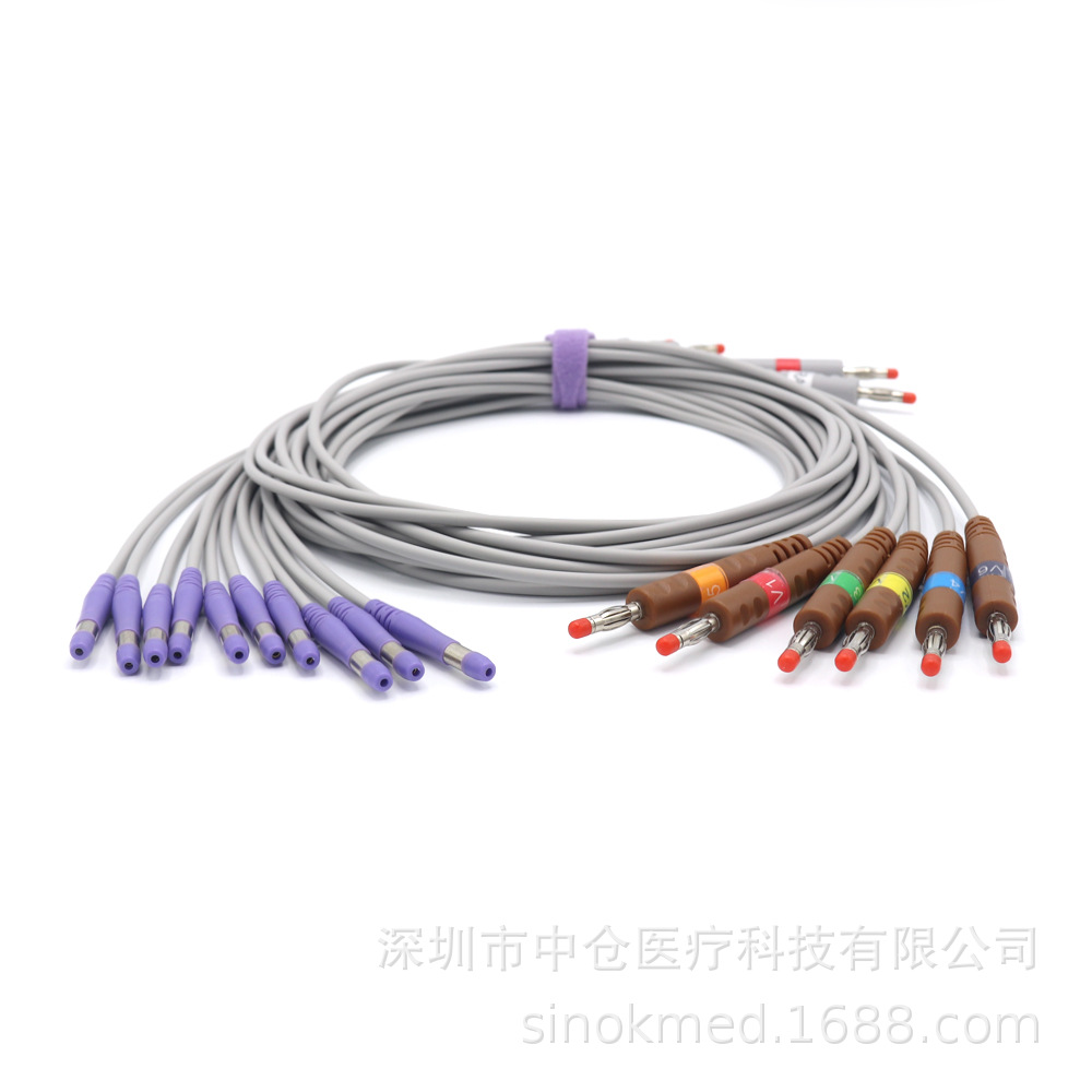 兼容伟伦401129心电图机10导分线\香蕉插\美标CP100  CP200