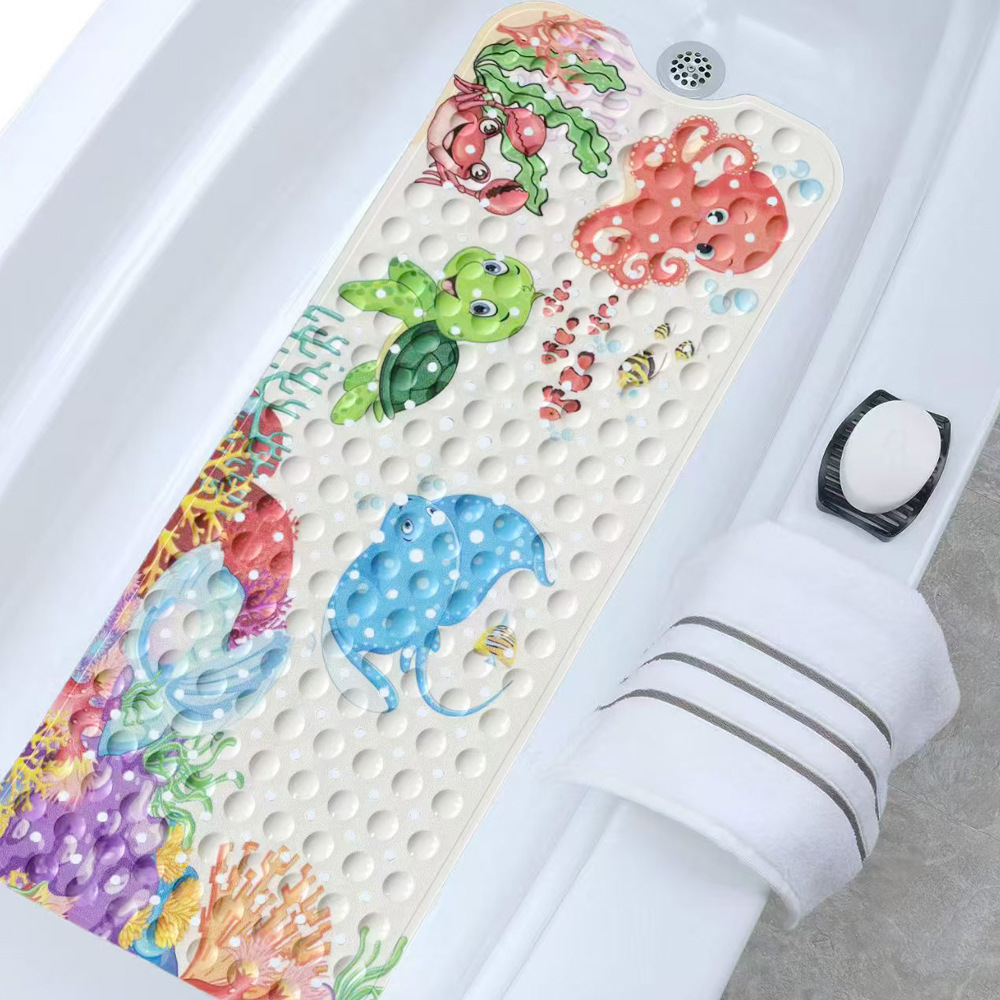Alfombrilla antideslizante para baño con diseño de océano de dibujos animados para niños de Amazon, alfombrilla antideslizante para piscina, baño, alfombrilla antideslizante