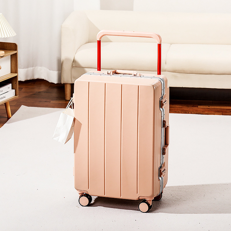 [Granes] Moda amplia maleta de barra de tracción marco de aluminio femenino robusto resistente al desgaste silencioso universal caja de barra de tracción