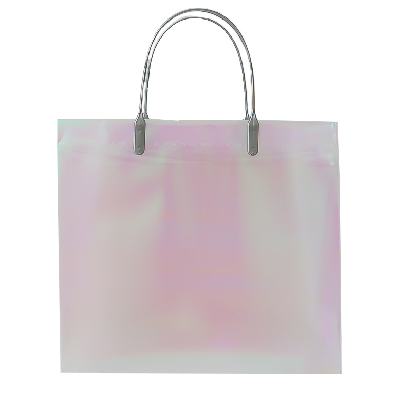 Bolso de mano de plástico esmerilado transparente, bolsa de compras láser Symphony, bolsa de embalaje de regalo, bolsa de gelatina, lugar general