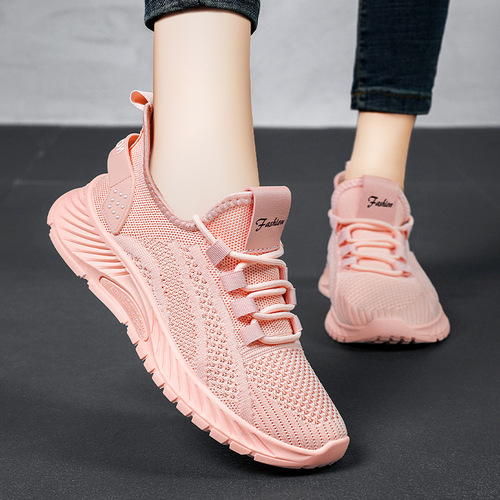 Women's Summer Bestselling Cross-border Plus Size Women's Shoes Soft Insole Non-tiring Flyknit Shoes Casual Sports Shoes Running Shoes