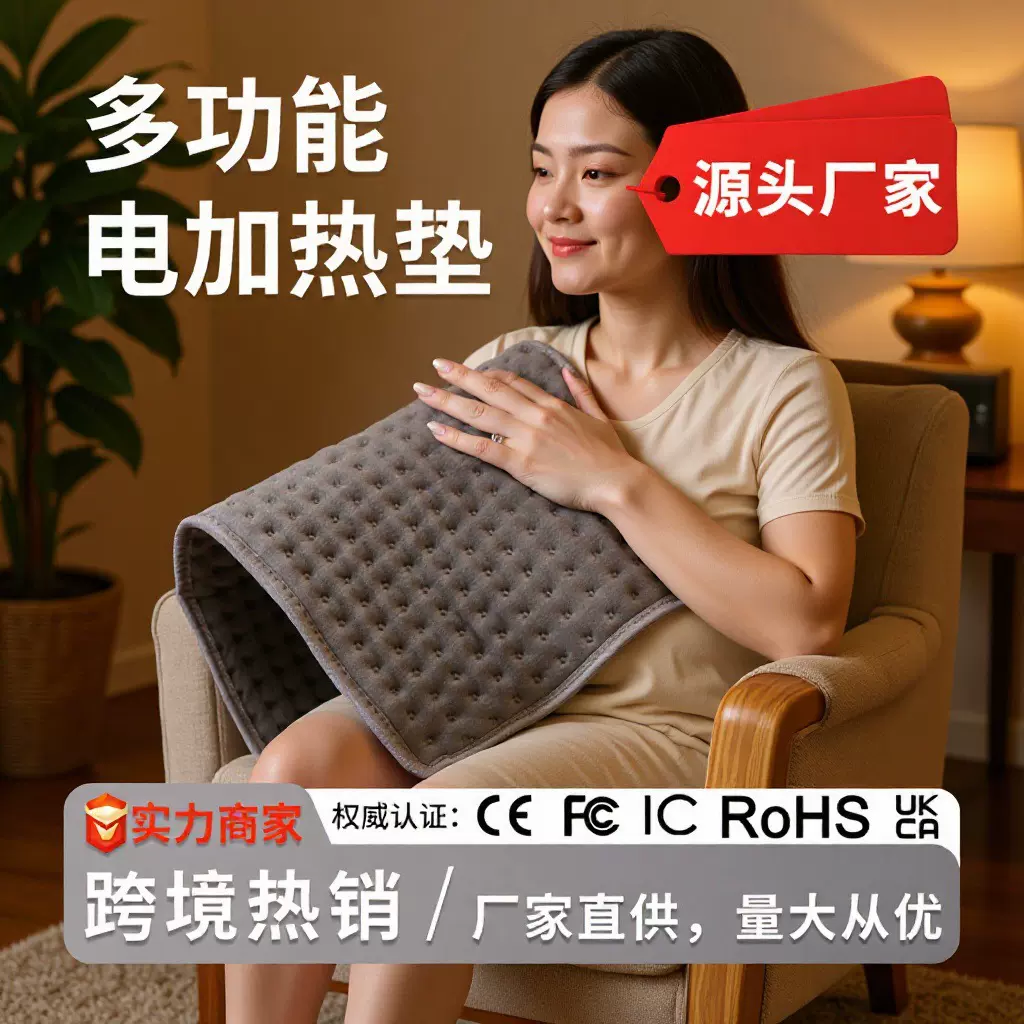 批发工厂家用单人加热垫跨境爆款电热毯养生热敷电热垫heatingpad