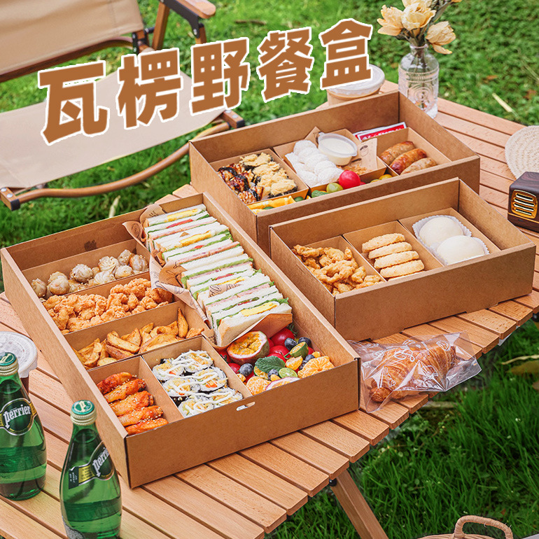Internet celebrity disposable window picnic box camping spring outing packing box afternoon tea dessert cake box light snack lunch box