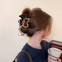 2025新款小狗抓夹高级感女发量多网红头发夹子美拉德盘发鲨鱼夹