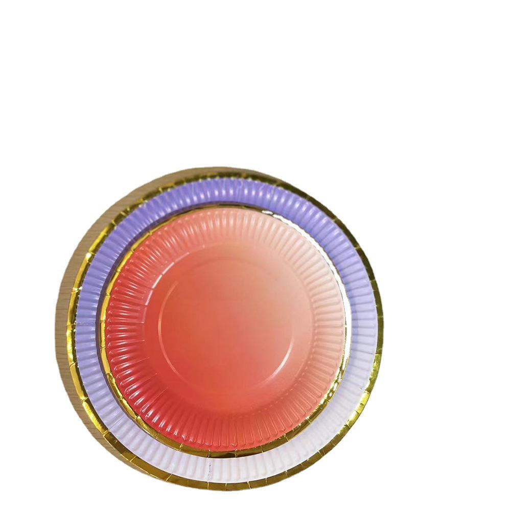 Plato de papel desechable pastel de frutas plato redondo cena para llevar picnic fiesta plato de papel Placa de degustación de pasteles