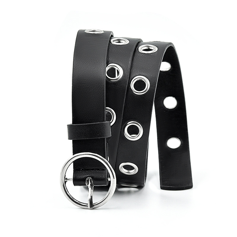 2022 correa de moda popular europea y americana moda única fila agujero de aire cadena términos estilo punk coreano correa de las mujeres