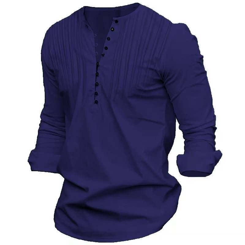 Nueva primavera en stock popular transfronteriza Amazon AliExpress hombres de negocios multi-botón casual Camisa de manga larga