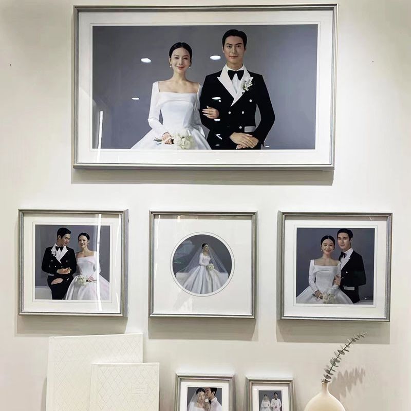 美式复古油画框画框双框装裱数字油画画框外框艺术相框挂墙结婚照