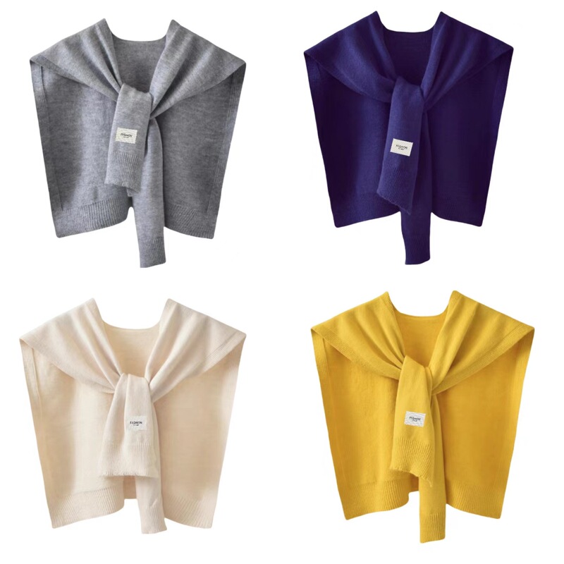 Internet Celebrated Spring and Autumn New Knitted Shawl with Label with Shirt Small Wasp Air-conditioning Room Shoulder Preservation Shoulder Collar 01 Internet Celebrated Spring and Autumn New Knitted Shawl with Label with Shirt Small Wasp Air-conditioning Room Shoulder Preservation Shoulder Collar 01