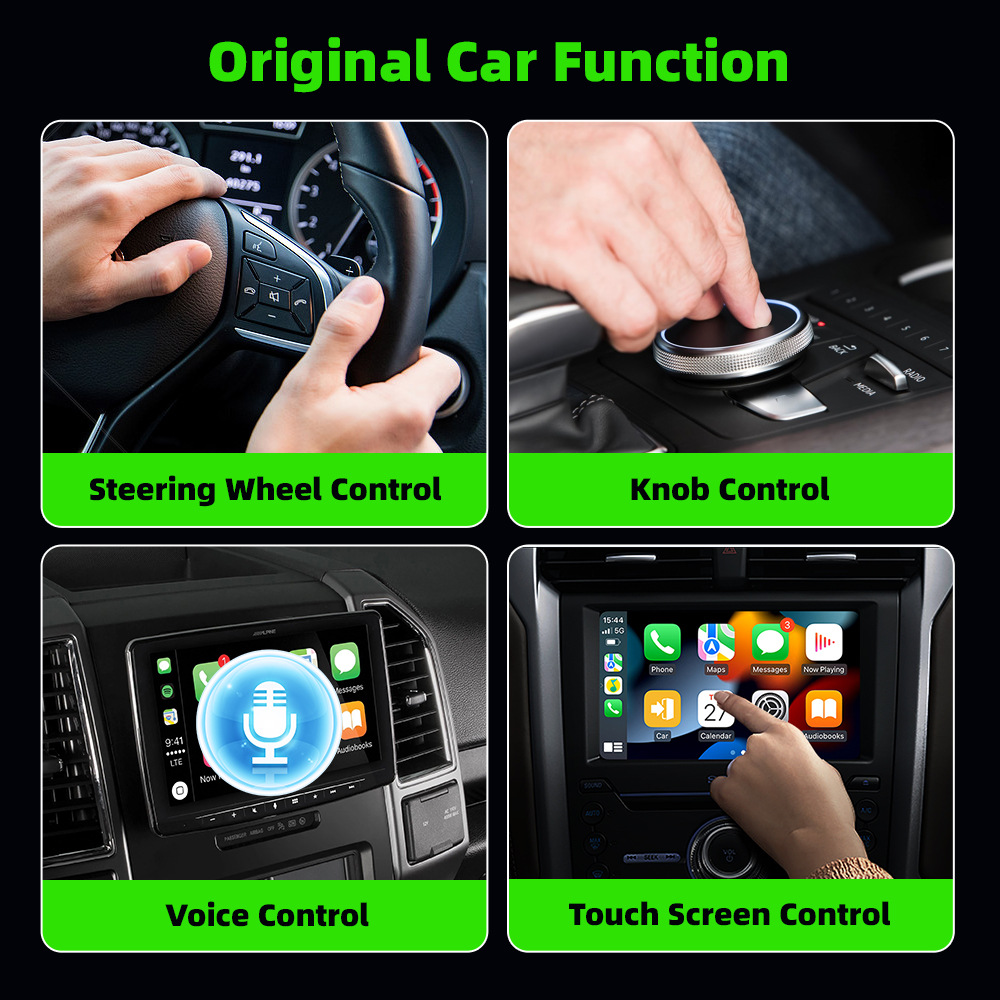 Original Car Wired-To-Wireless Carplay Box, Two-In-One Android Auto Smart Connectivity Box, Ultra-Small Plug-And-Play
