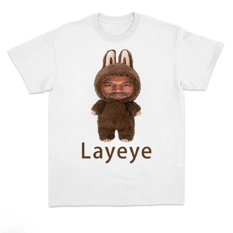 【Cross-Border European Size】Kanye West's Layeye T-Shirt 100% Pure Cotton Har 【Cross-Border European Size】Kanye West's Layeye T-Shirt 100% Pure Cotton Har