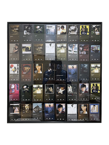 W1YP批发音乐照片墙NFC画框装裱明星歌曲单曲专辑封面黑底相框装