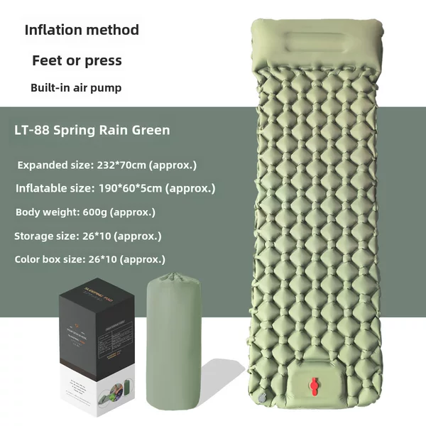 [One-piece delivery] outdoor camping foot pedal new inflatable cushion ultra-light TPU press-type air moisture-proof sleeping mat