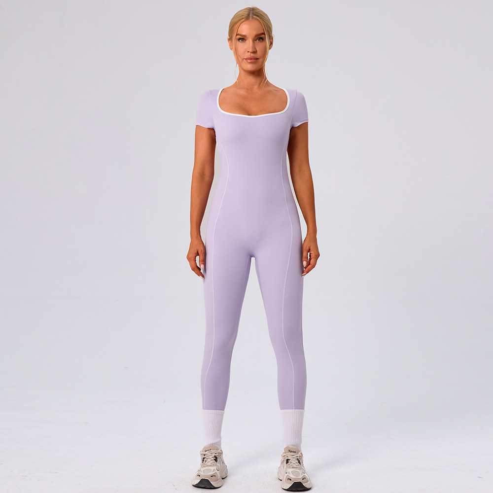 Cross-border cinco colores slimming yoga mujer de belleza con espalda desnuda sensación de color contrastante al aire libre fitness overcoat