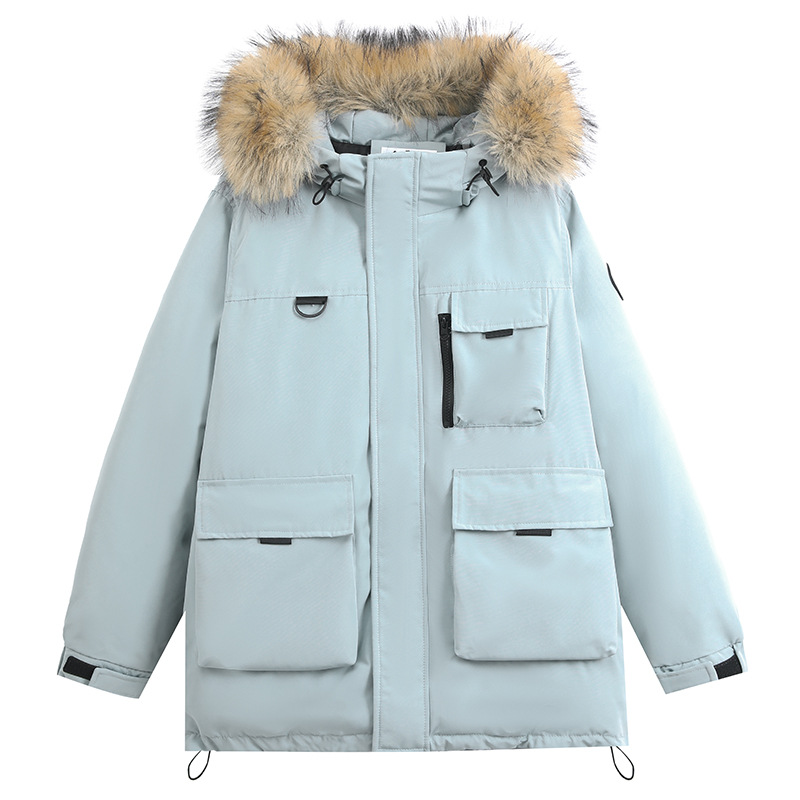 Herramientas de packer plumón chaqueta de algodón mujer 2025 invierno nuevo estilo largo medio de cuello de pelo grande con capuchón grueso abrigo de marea suelto image 5