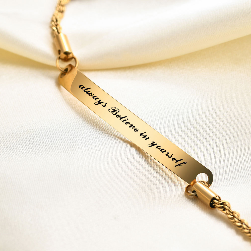 Lady Round Titanium Steel Plating ID Bracelets