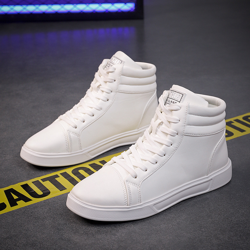 Autumn and Winter Korean Style Sneakers Men's Small White Shoes High-top Men's Shoes Casual plus size Cross-border Flat Lace-up Shoes