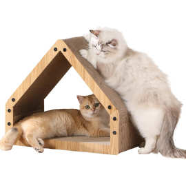 立式猫抓板耐抓不掉屑猫咪磨爪器猫抓板猫窝一体木屋瓦楞纸猫玩具