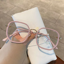 韩版新款防蓝光网红素颜眼镜女街拍显瘦平光镜可配近视眼镜框