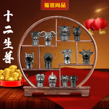批发生肖兽摆件 纯银摆件高端创意商务公司圆明园十二兽首摆件