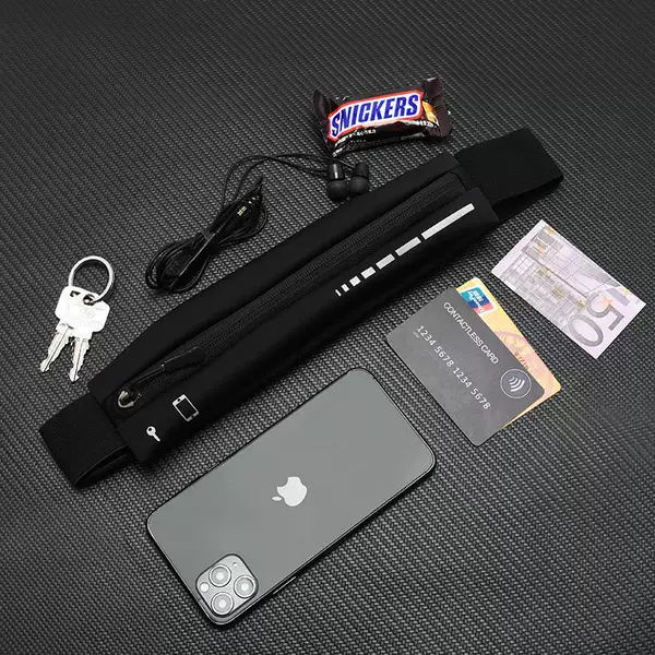 Cross-border wholesale leisure sports running waist bag men's and women's Lycra invisible close-fitting mobile phone change Fitness Bag elastic bag