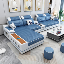 新款免洗乳胶拆洗科技布艺沙发简约现代客厅大小户型组合功能家具
