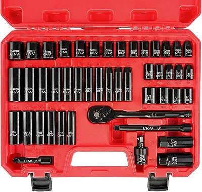 Cross-Border 3/8 American Standard 50-Piece Mühərrik tənzimləmə alətləri - 38-pneumatic-46pcs