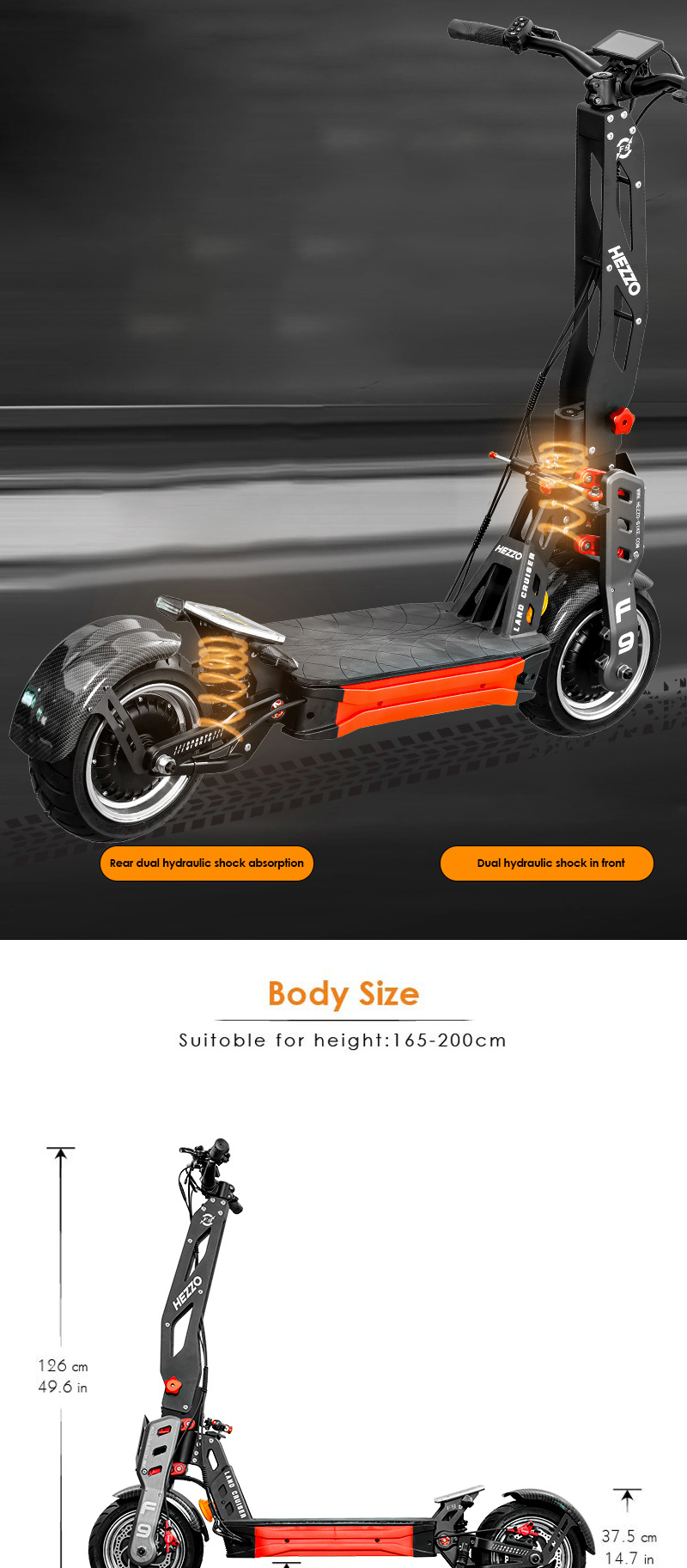 Hezzo Electric Scooter with Damping Rod Adult Scooter Foldable Mini Two-Wheeled Scooter