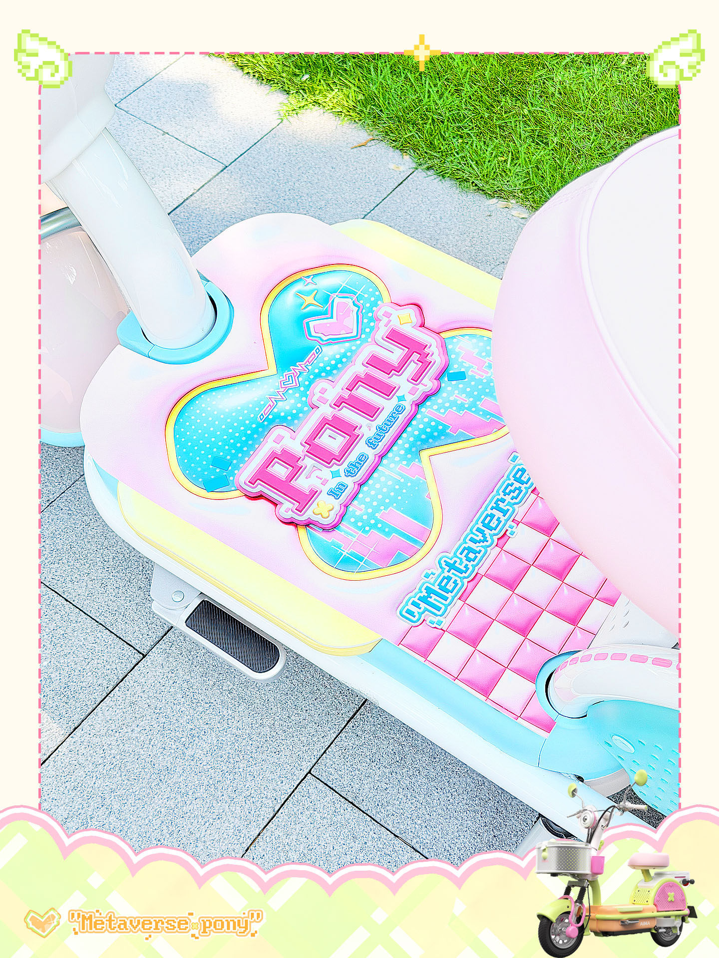 Suitable for Aima Metaverse Pony Electric Vehicle Seat Cushion Cover, Waterproof, Scratch-Resistant, Wear-Resistant, Size-Fitting Cartoon Seat Cushion
