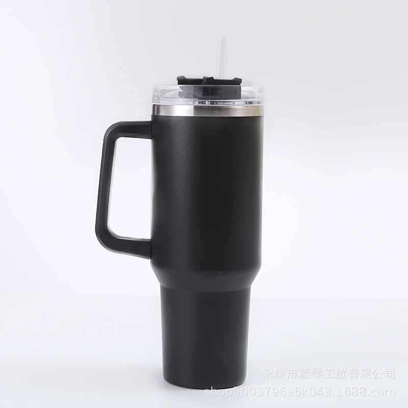Vaso de Acero Inoxidable de 40 oz con Pajita para Venta Directa Transfronteriza, Vaso Portátil para Auto, Vaso Térmico de Gran Capacidad