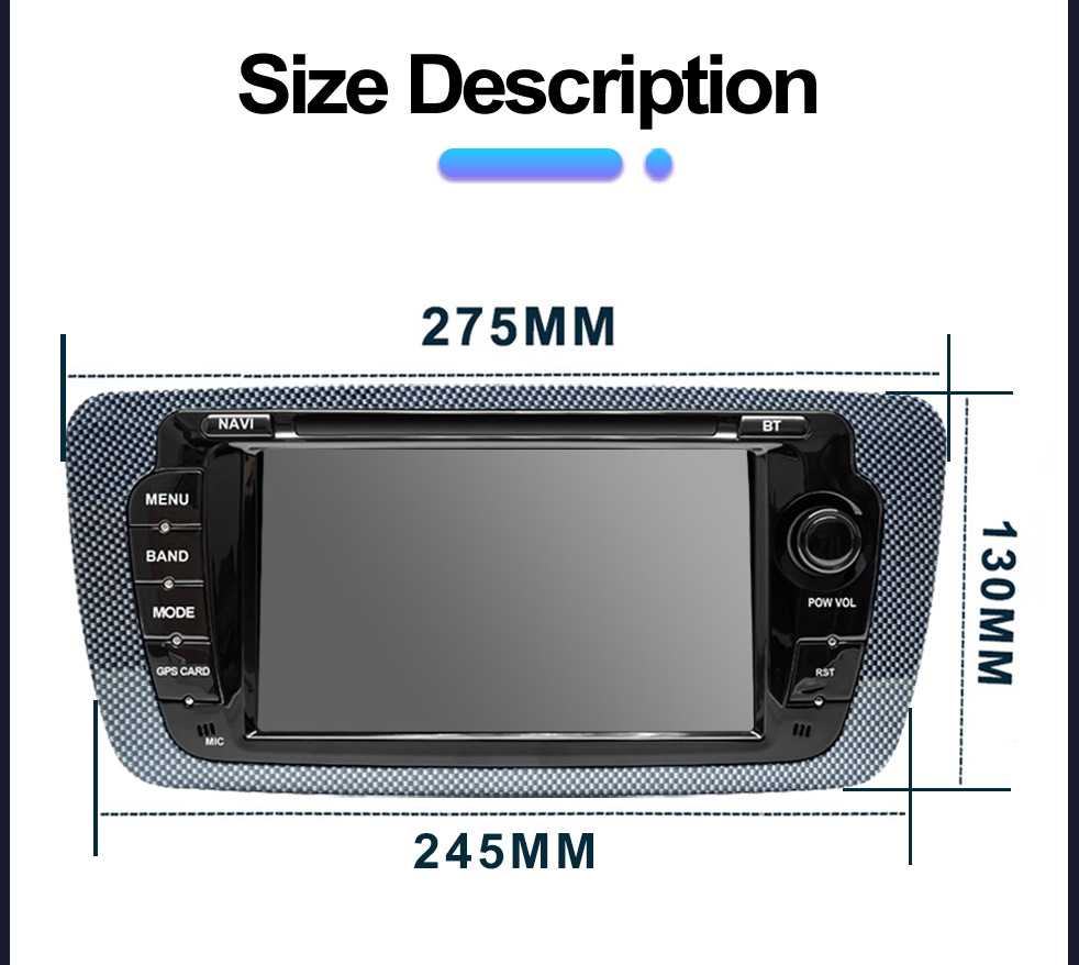 Suitable for 7inch Seat Ibiza 09-13 Android Mp5 Bluetooth Central Control Car Navigation Carplay