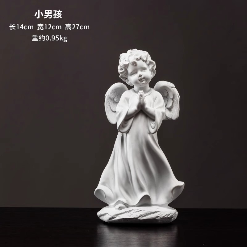 Europa retro niña ángel figura decoración artística artesanía escultura de yeso modelo decoración