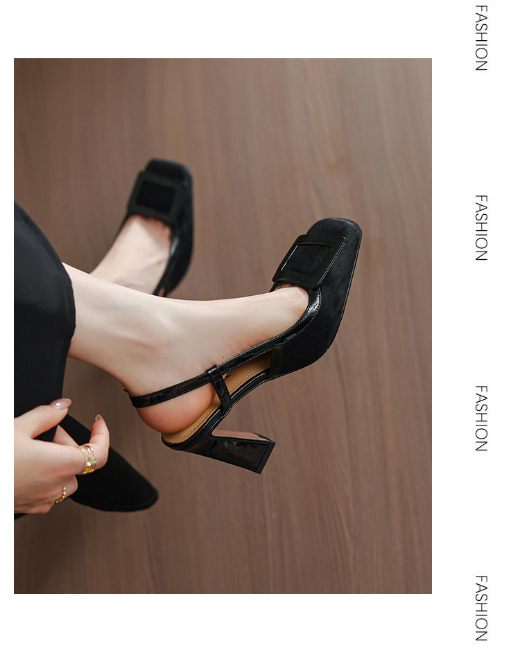 Sandal cao gót nữ hở mũi họa tiết da báo chấm bi, gót 9 cm — vằn báo chi tiết 14