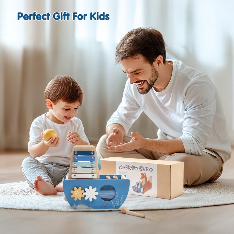 Montessori Baby Puzzle Educación temprana Juguete cinco en uno multifuncional Elementos del océano