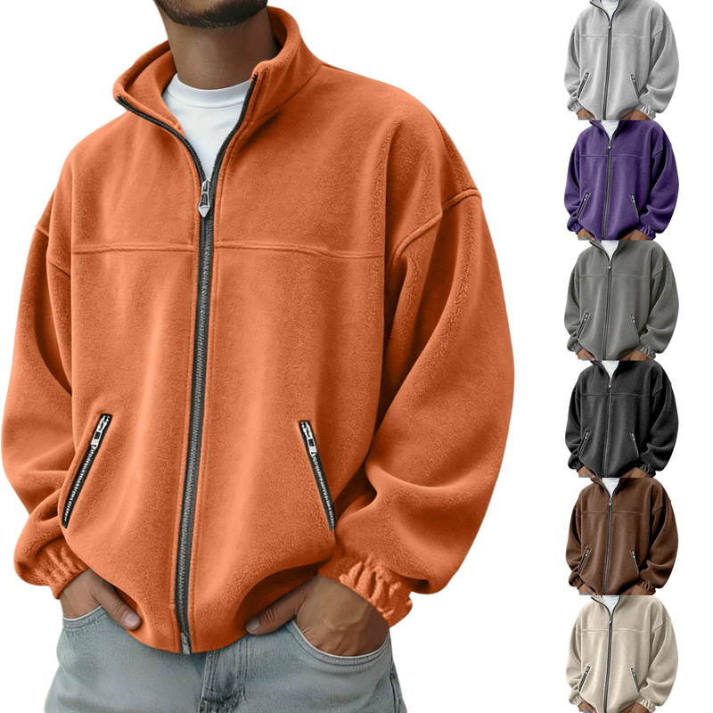 2025 New Autumn and Winter Cross-Border European and American Men's American Stand-Up Collar Zipper Sweatshirt Casual Jacket 2025 New Autumn and Winter Cross-Border European and American Men's American Stand-Up Collar Zipper Sweatshirt Casual Jacket