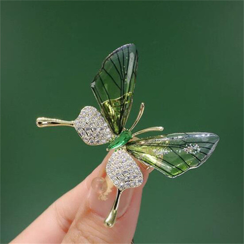Cross-border hot selling vintage transparent wings bee butterfly brooch corsage anti-exposure insect brooch suit lapel pin