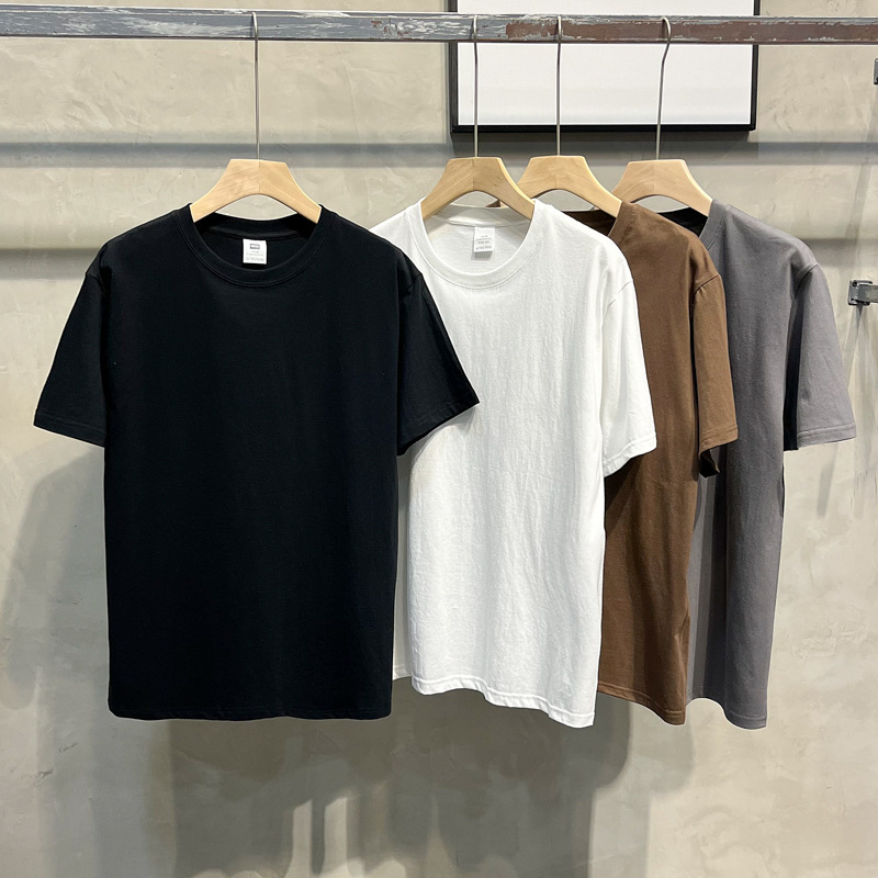 Cotton fashionable solid color base body-friendly short sleeve…