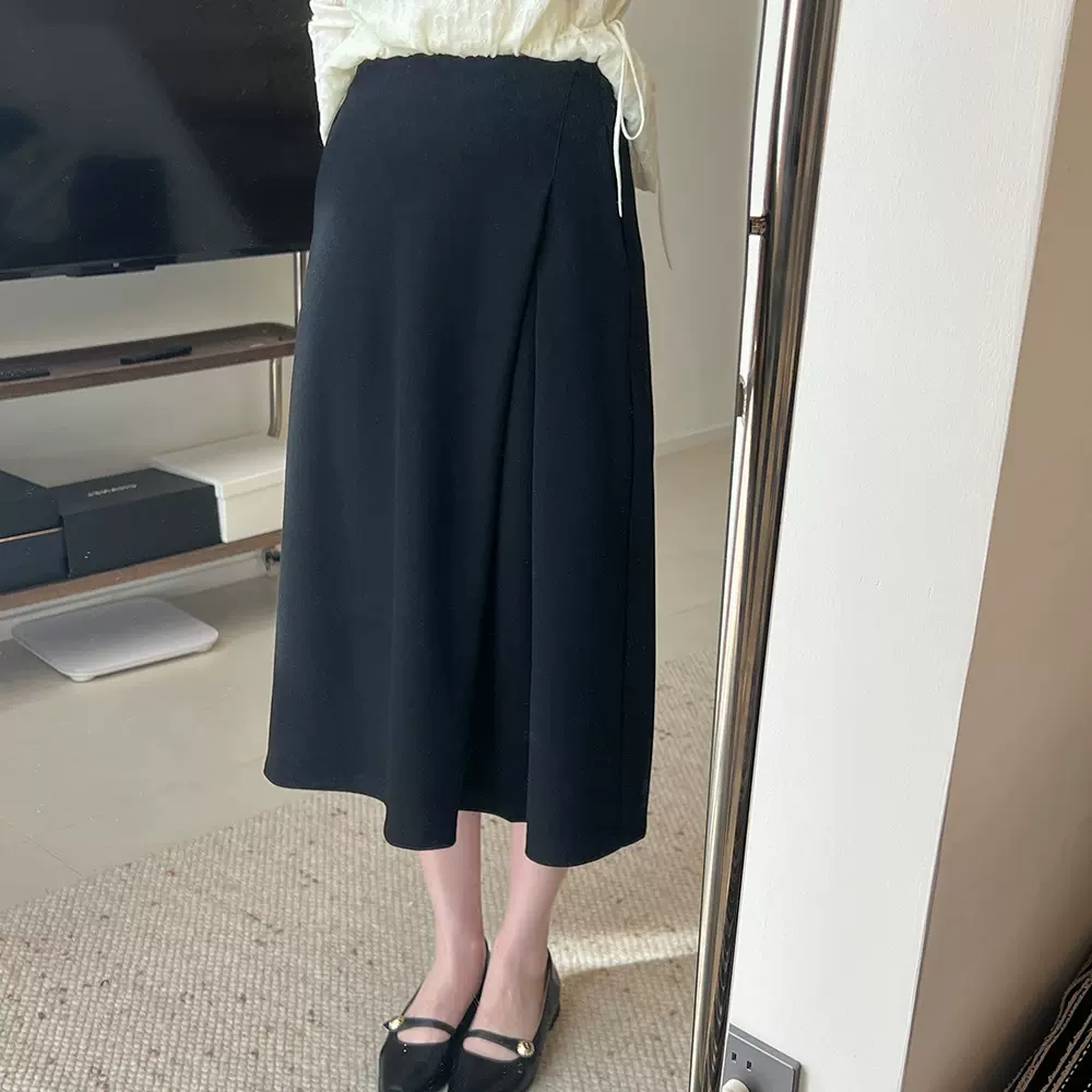 设计感感中长款半身裙女2025秋冬新款高腰显瘦时尚气质a字裙