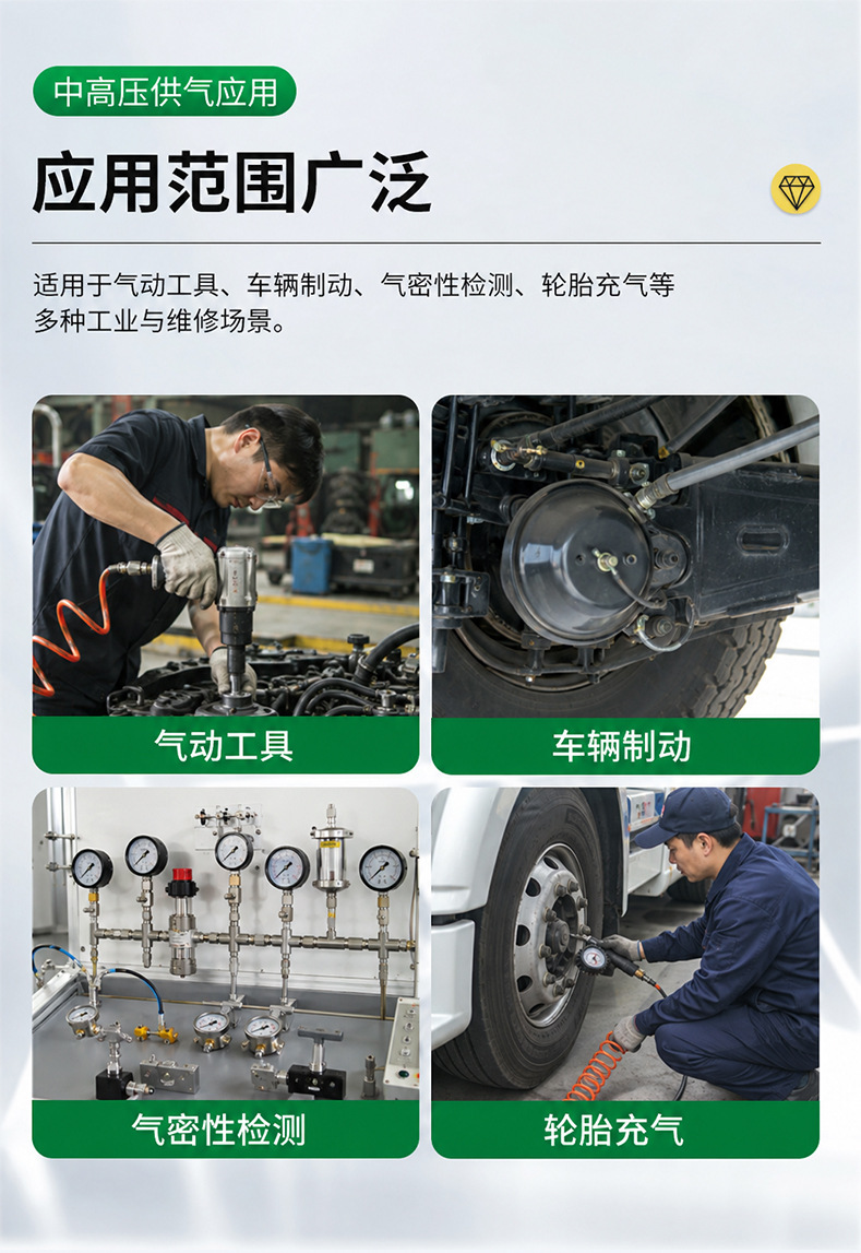 Medium-high pressure air compressor W-0.6/40 industrial high-pressure air pump 4Mpa piston compressor with horizontal air storage tank