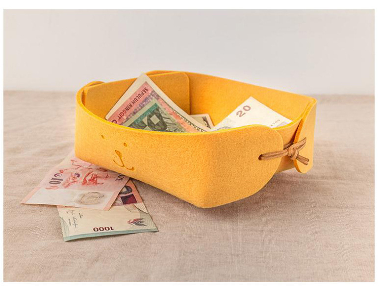 毛毡收纳篮_玄关钥匙小收纳盒北欧毛毡收纳篮小收纳筐杂储子--