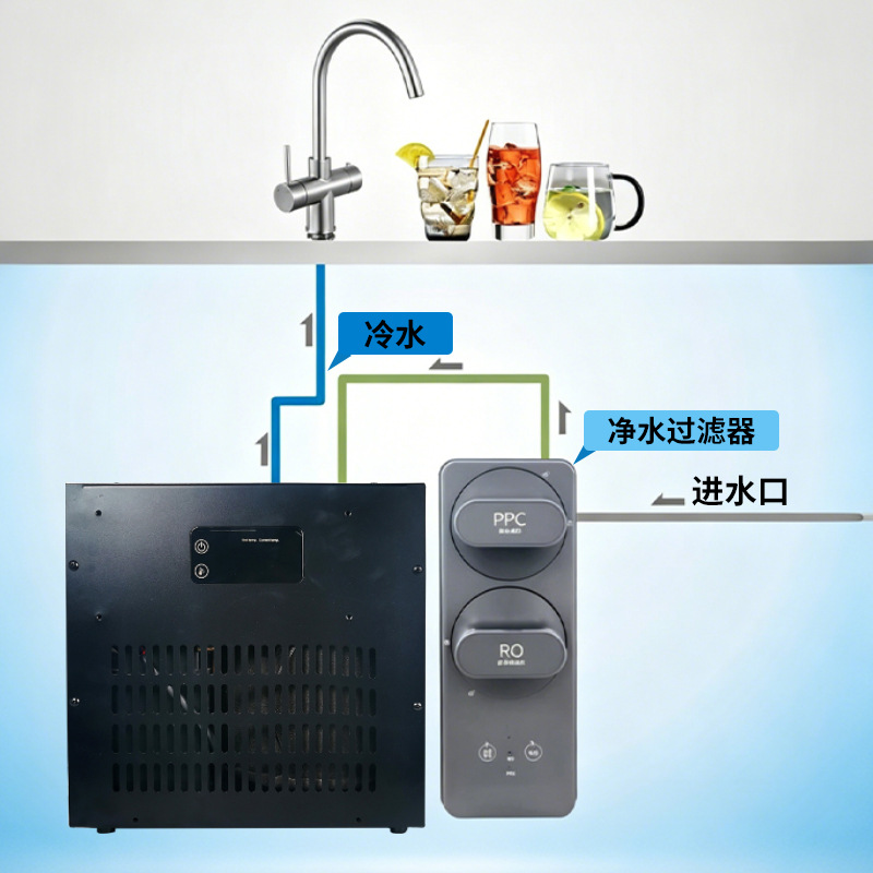 4L厨下冰水机不锈钢304家用直饮净水器大流量饮水机易安装反渗透