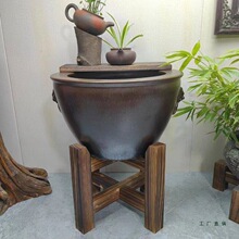 古法陶瓷鱼缸底座架子水缸木脚架花盆支架酒坛酒缸木架实木支撑架