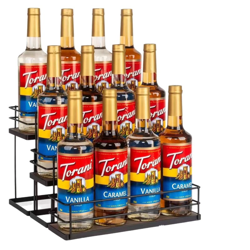 クロスボーダー新しい鉄多層ワインボトルラックコーヒーシロップ収納ラックキッチン調味料ボトルオーガナイザーボックススパイスラック|undefined